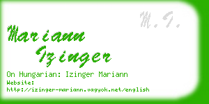 mariann izinger business card